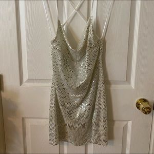 H&M white sequin dress